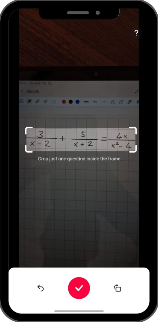 Gauth AI camera interface scanning a math problem for homework