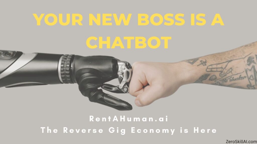 Close-up of a human hand and a robot hand fist bumping in agreement, symbolizing the new workforce partnership on the RentAHuman.ai marketplace.