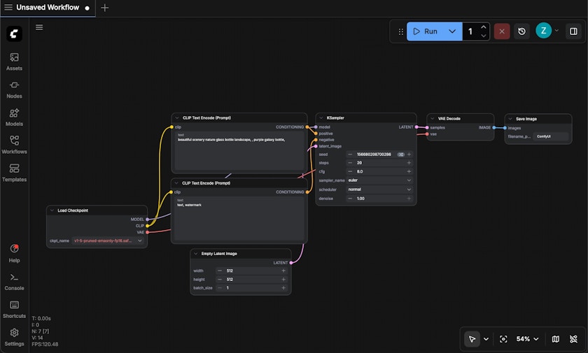 ComfyUI node-based interface displaying a local AI video generator setup, demonstrating how to connect text prompts to video output without complex coding.