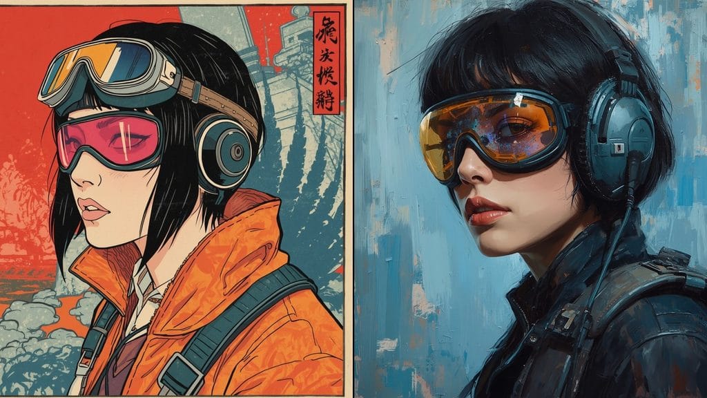 ai art aesthetics comparison demonstrating flat ukiyo-e woodblock print versus thick impasto oil painting