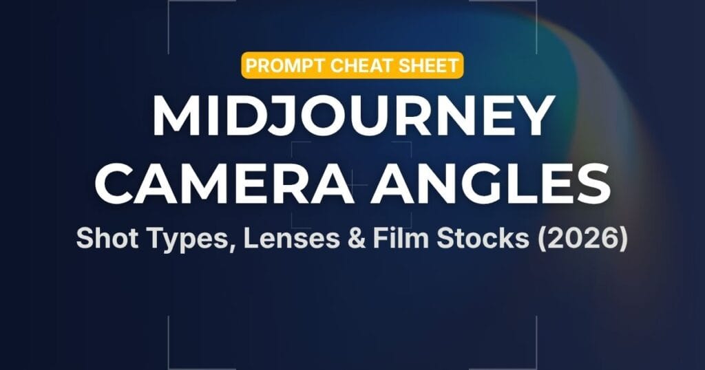 midjourney camera angles and shot types prompt cheat sheet cover