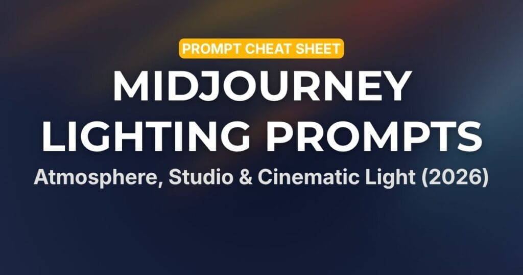 midjourney lighting prompts cheat sheet covering cinematic light and atmosphere