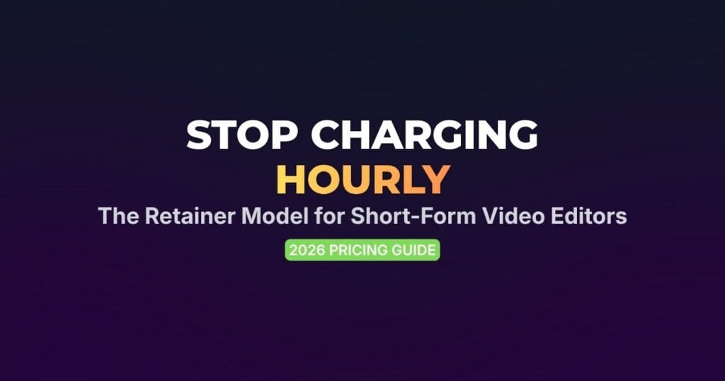 Short-form video editing pricing retainer model banner